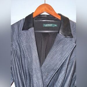 Ralph Lauren Denim Coat Dress with Leather Detail
